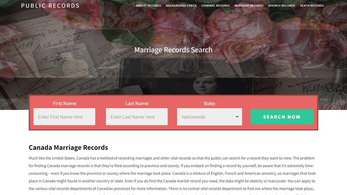 Canada Marriage Records | Enter Name and Search. 14Days Free