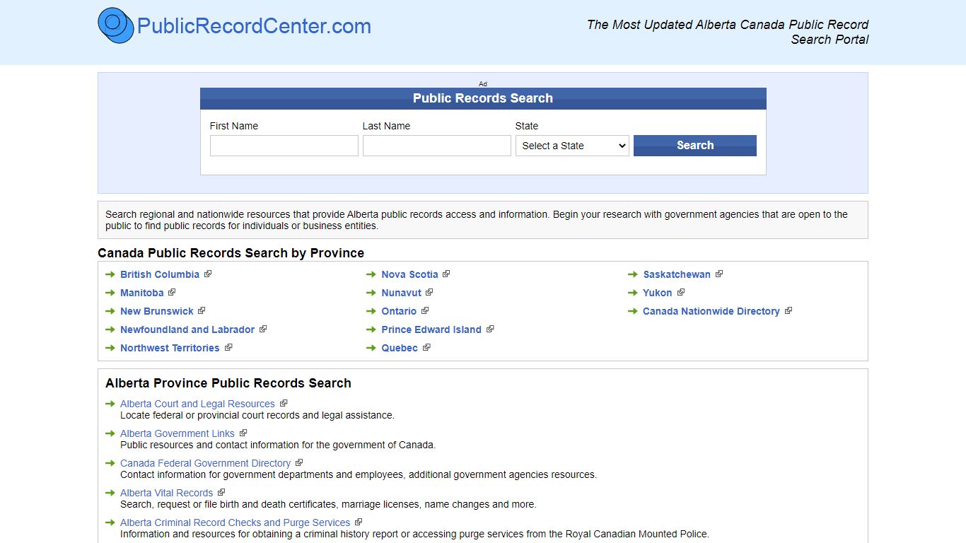 Free Alberta Public Record Search